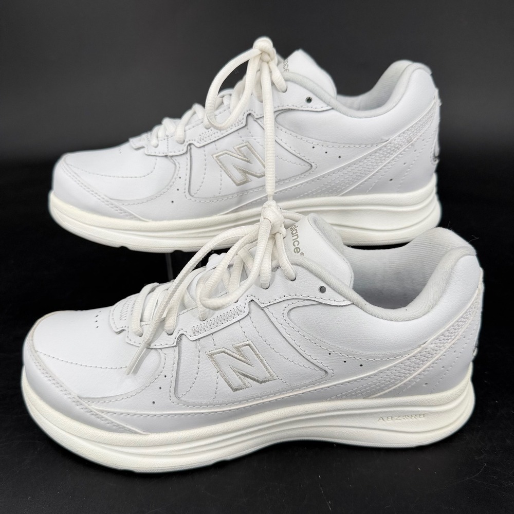 New Balance 577 White Leather Walking Shoes Womens 8 WW577WT ABZORB Sneaker